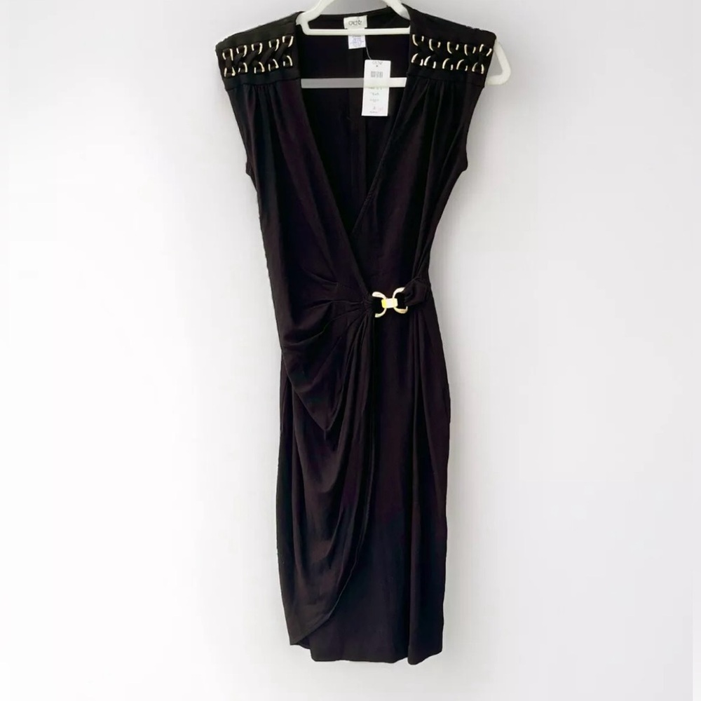 NWT y2k cache wrap dress with gold chain and buckle